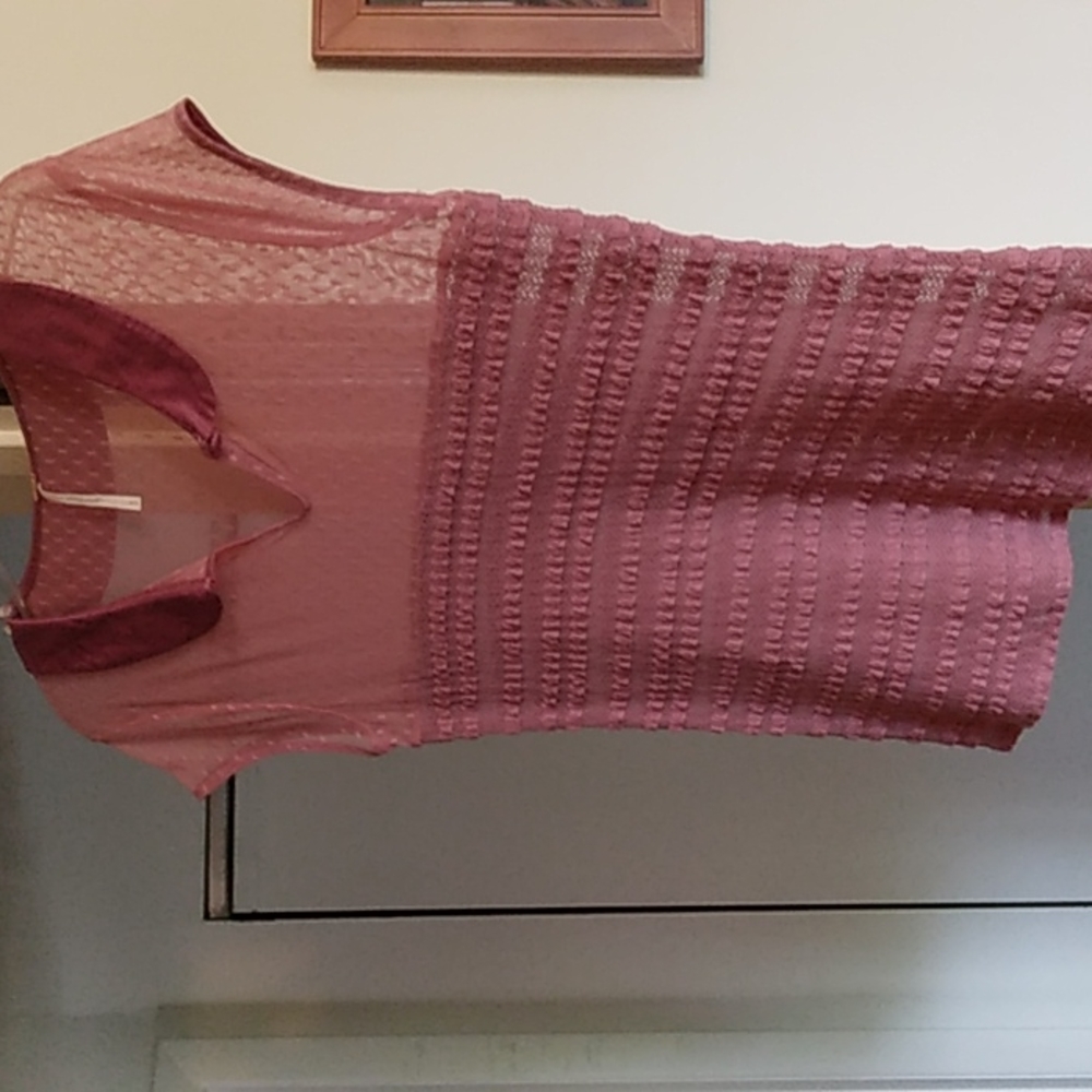 Dark pink sheer free people top